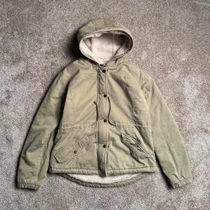 HOLLISTER PALE SAGE SHERPA-LINED HOODED JACKET
